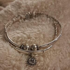 Silver Sun Charm Choker Necklace,12 1/2 Inches Long